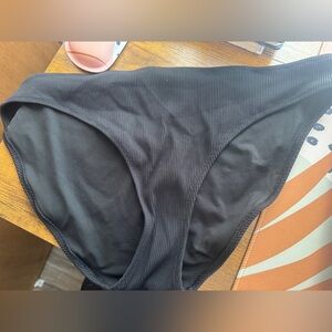aerie Black Ribbed Bikini Bottom